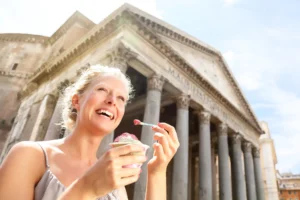 Au pair i Italien utanför Pantheon